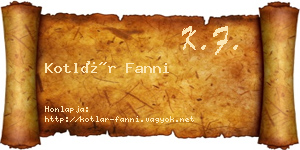 Kotlár Fanni névjegykártya